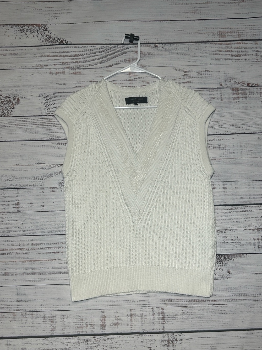 Rag & Bone Ribbed V-Neck Knit Sleeveless Sweater XXS